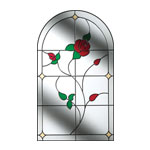 stained glass window with rose
