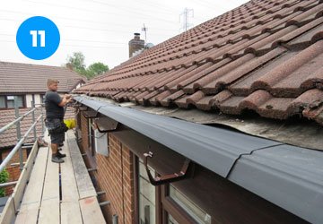 install plastic felt tray over vents