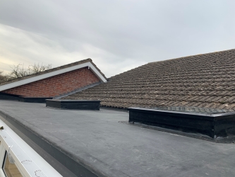 Firestone EPDM Rubber on a conservatory roof with three skylights