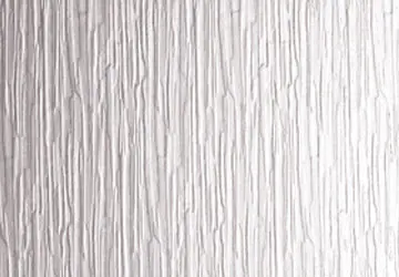 Textured wallpaper with vertical lines in shades of white and light gray.
