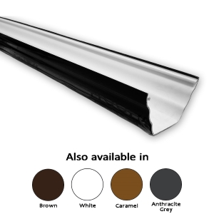 Aluminum trim piece in silver color with color options: brown, white, caramel, and anthracite grey below.