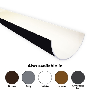 Black and white wall trim with color swatches labeled: Brown, Grey, White, Caramel, Anthracite Grey.