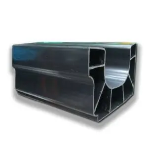Rectangular steel beam with a hollow center and multiple internal sections.