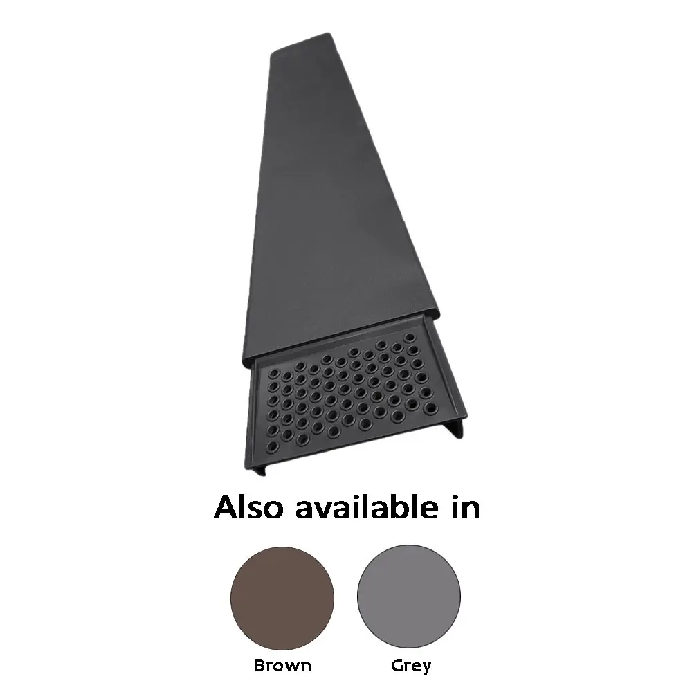 Black rubber ramp with a textured surface; also available in brown and grey.