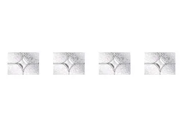 Four identical rectangular glass panels featuring an embossed diamond pattern.