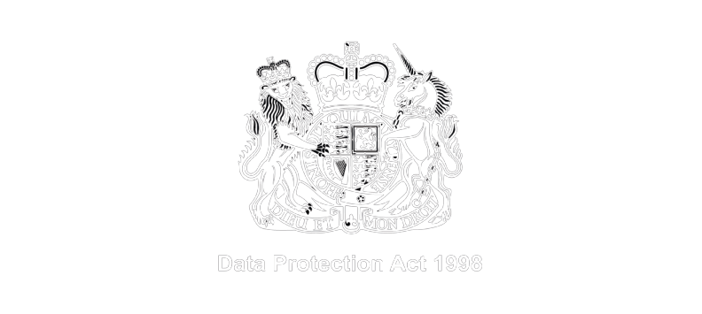 Royal coat of arms with the text "Data Protection Act 1998" beneath it.