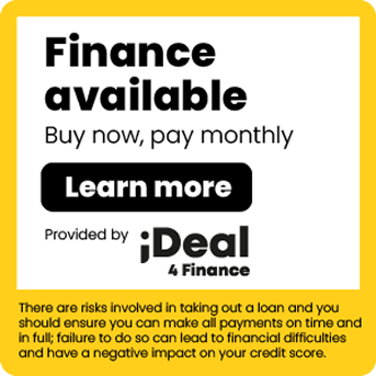 Finance available, buy now pay monthly. Learn more, provided by iDeal 4 Finance. Warning about loan risks included.