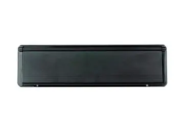 Black horizontal soundbar speaker with control buttons on the top edge.